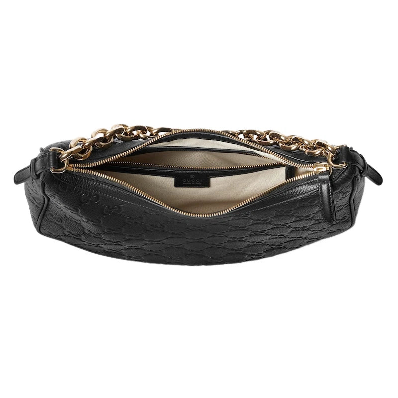 Gucci GG Emblem Small Top Handle Bag Black