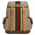 Gucci leather-trimmed backpack