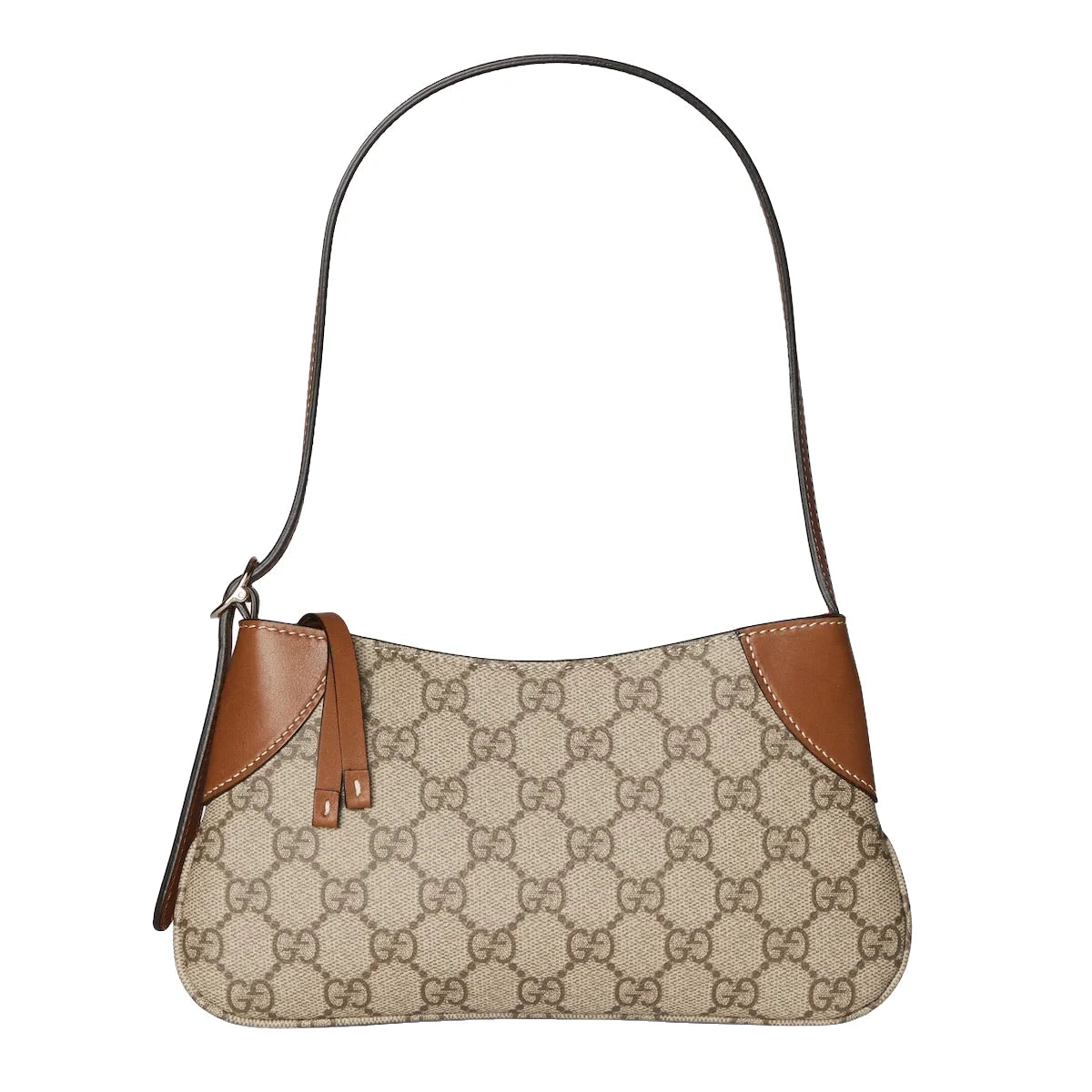 Gucci GG Emblem Small Shoulder Bag Beige Ebony GG Canvas