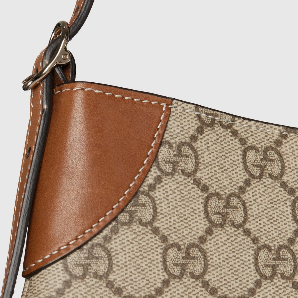 Gucci GG Emblem Small Shoulder Bag Beige Ebony GG Canvas