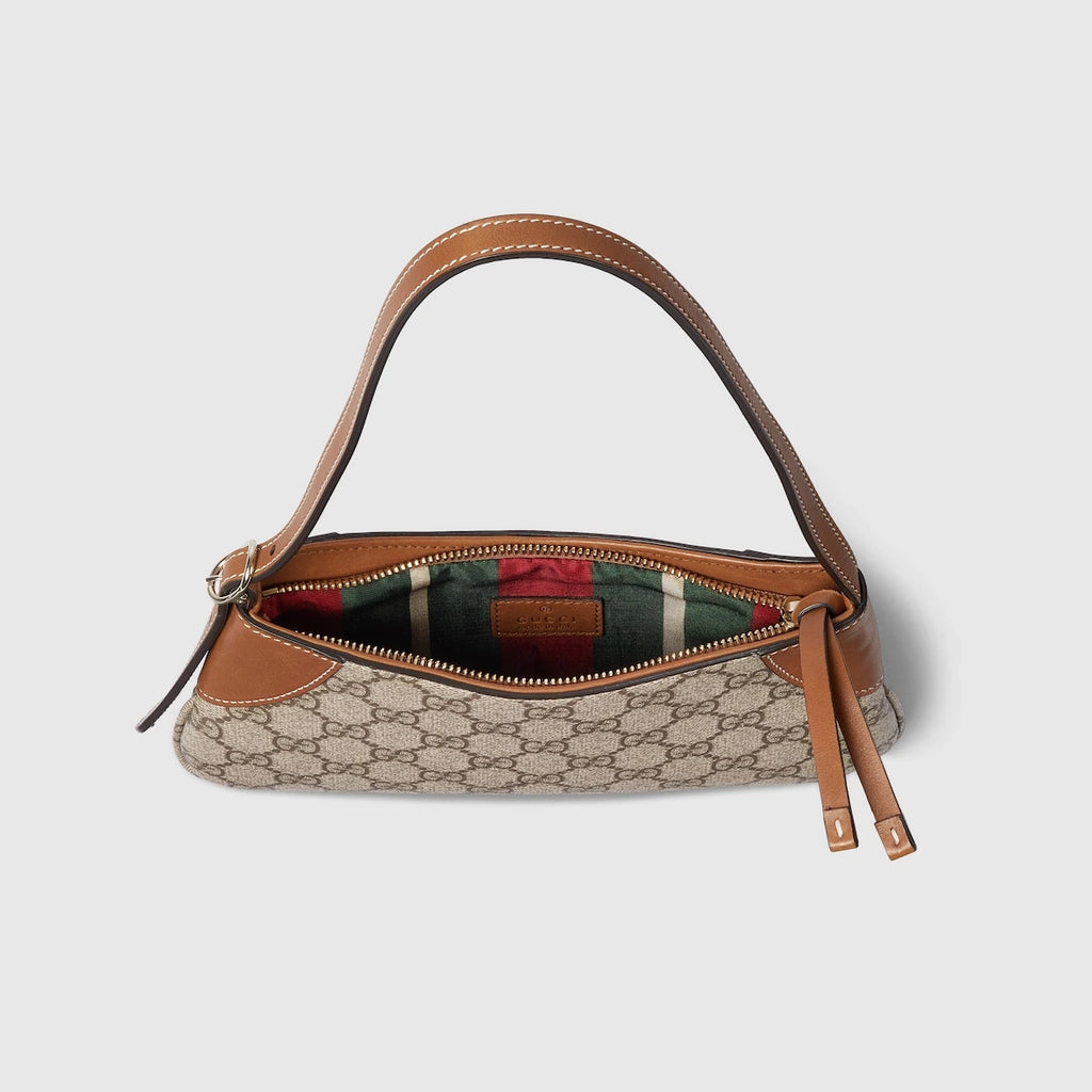 Gucci GG Emblem Small Shoulder Bag Beige Ebony GG Canvas