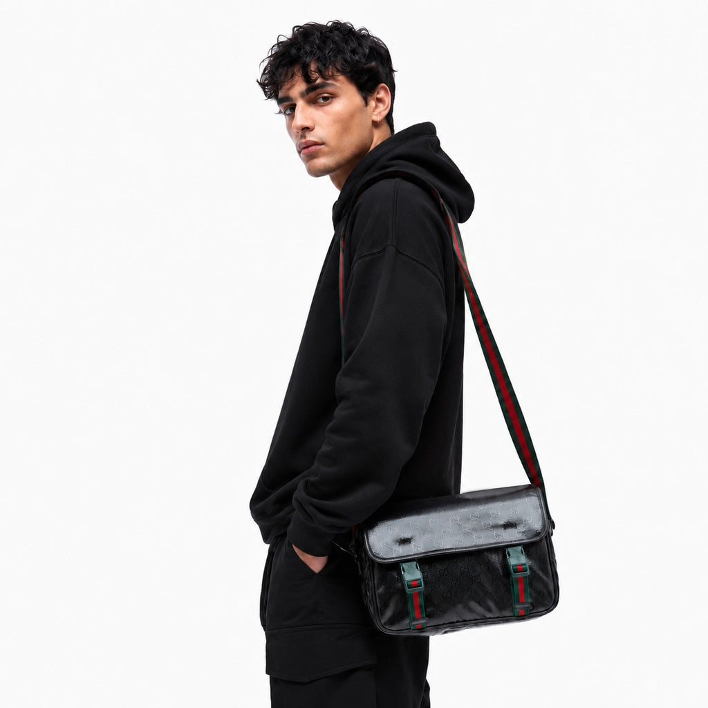 Gucci Monogrammed Buckle Detailed Shoulder Bag