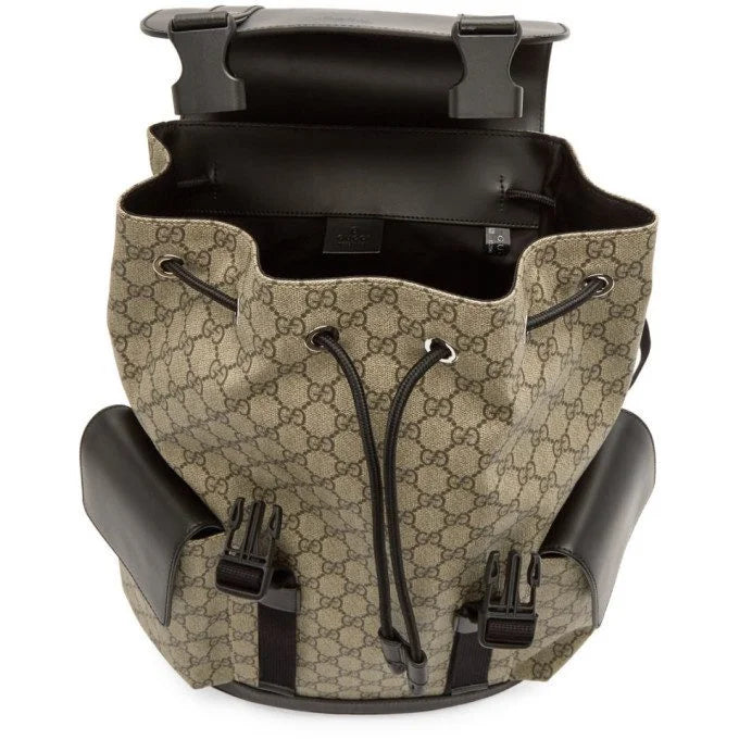 Gucci Beige and Black Soft Supreme Backpack