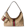 Gucci Large Shoulder Bag with Web Beige