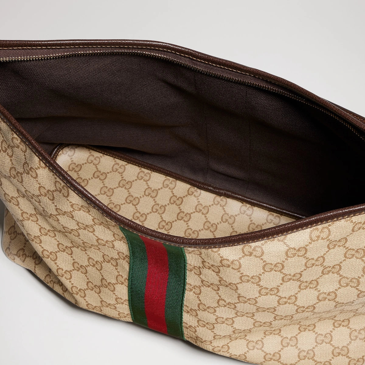 Gucci Large Shoulder Bag with Web Beige