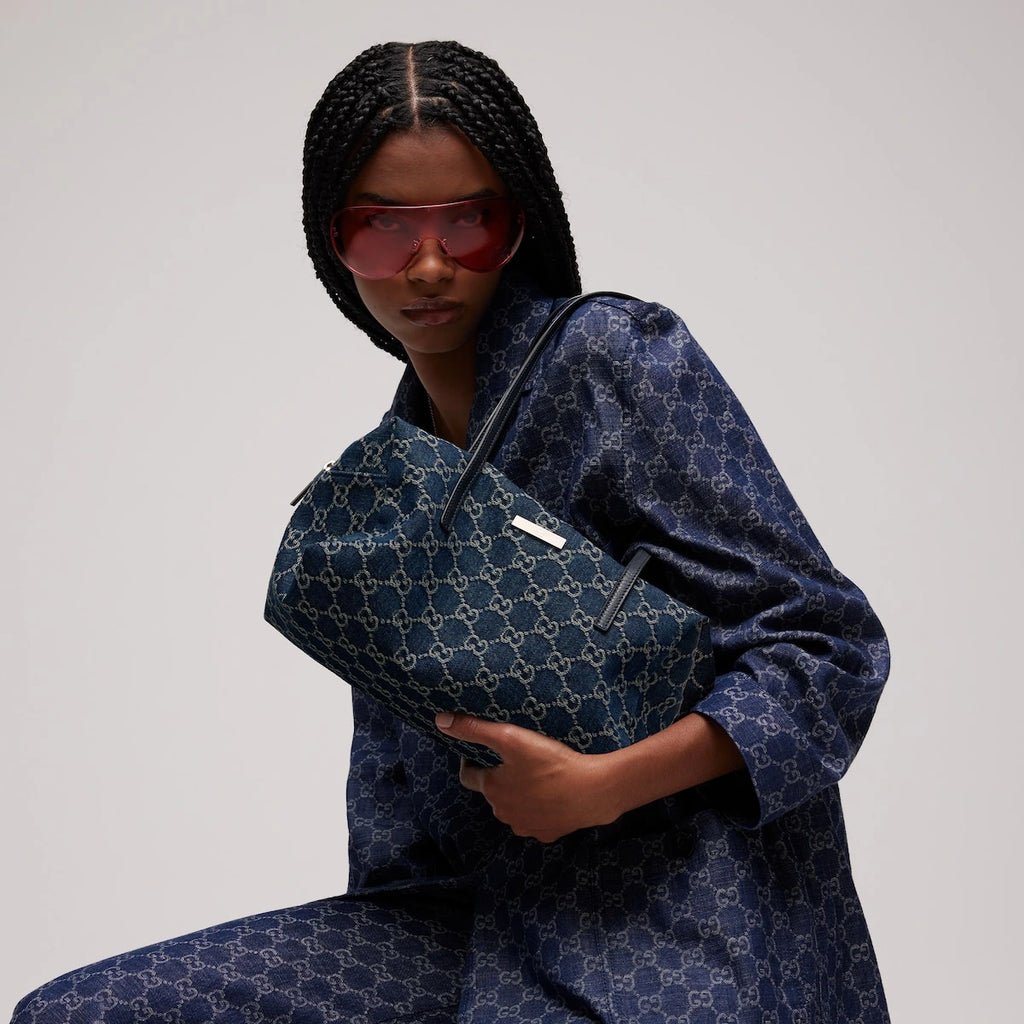 Gucci Melrose Medium Boston Bag Blue
