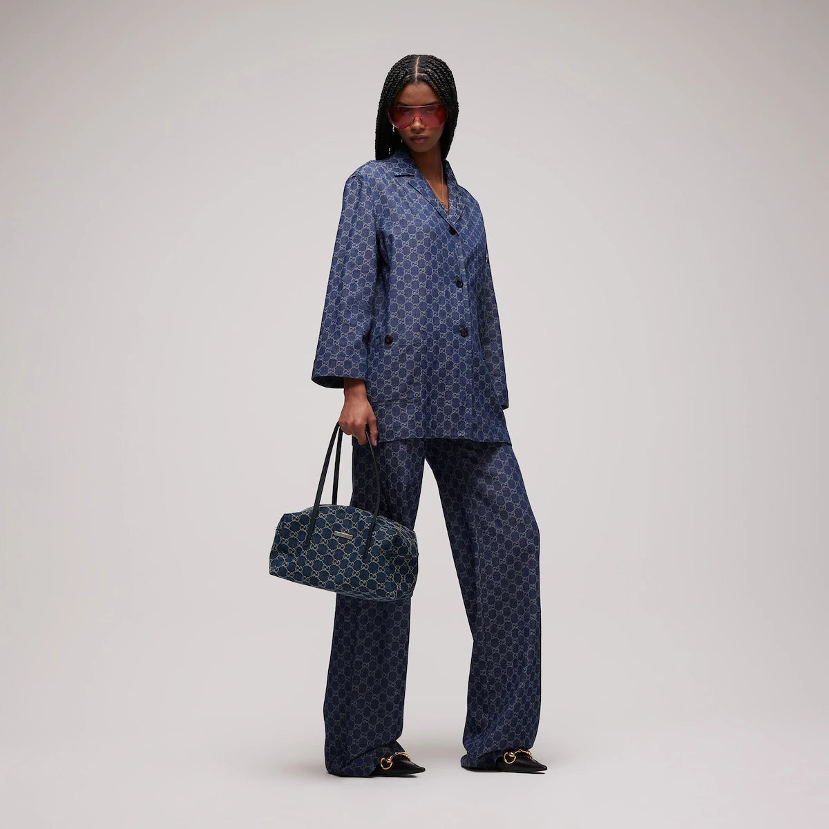 Gucci Melrose Medium Boston Bag Blue