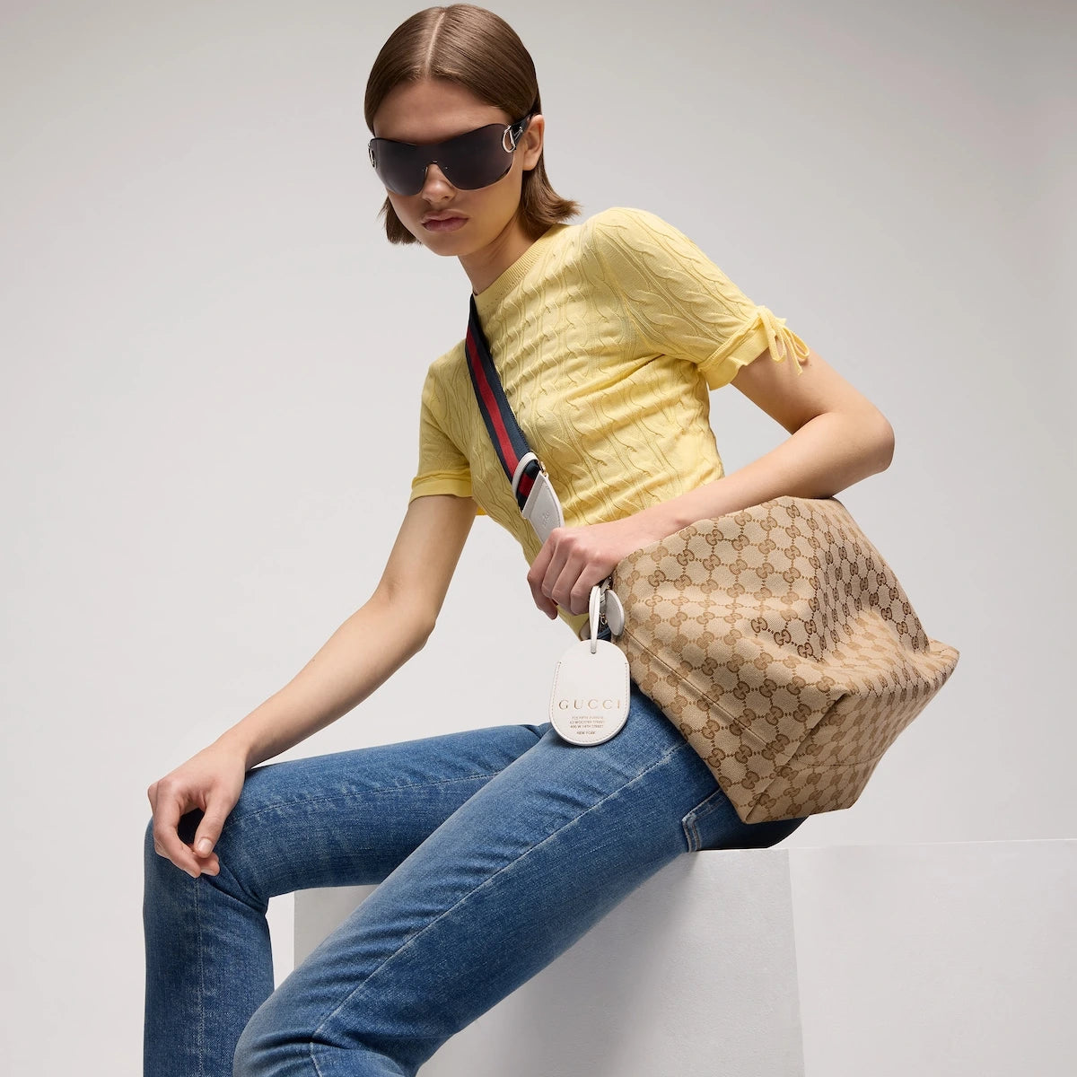 Gucci Brera Medium Crossbody Bag Beige