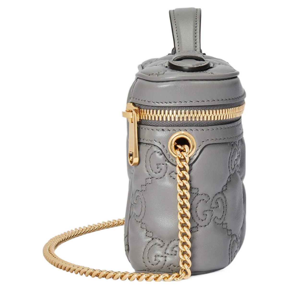 Gucci Grey Matelasse Leather Mini Top Handle Bag