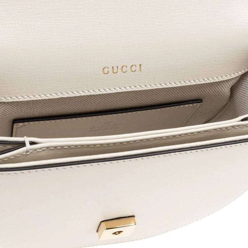 Gucci Horsebit 1955 Mini Top Handle Bag White