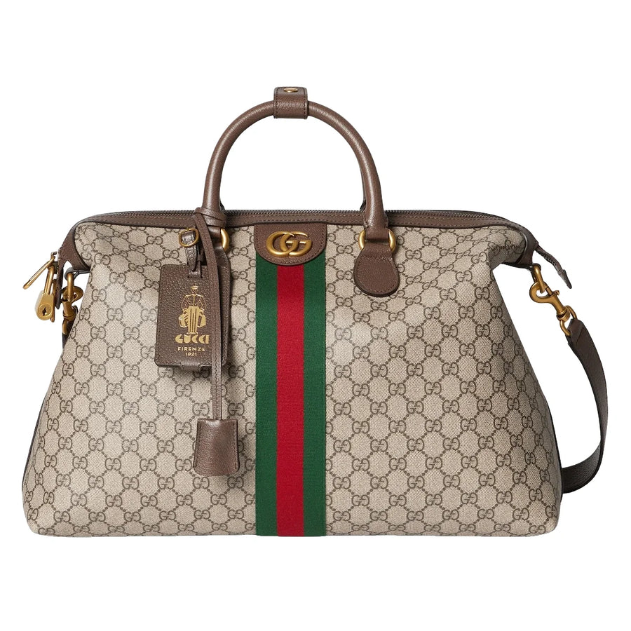 Gucci Savoy Medium Duffle Bag Beige