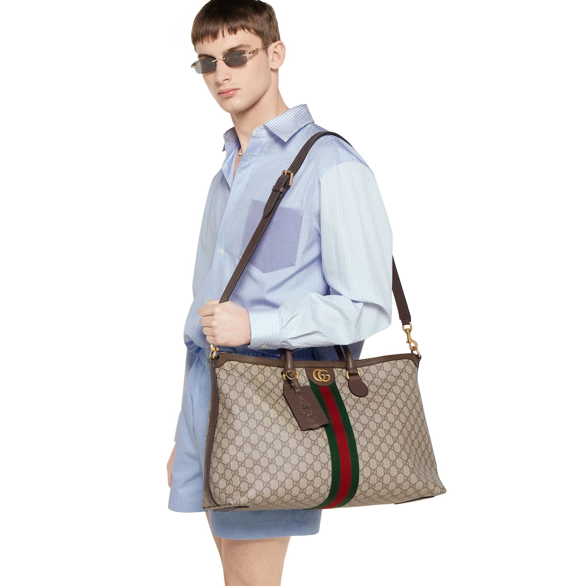 Gucci Savoy Medium Duffle Bag Beige