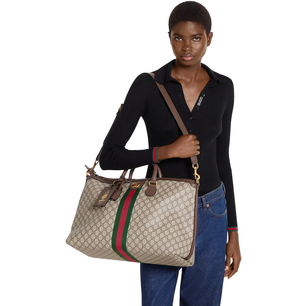 Gucci Savoy Medium Duffle Bag Beige