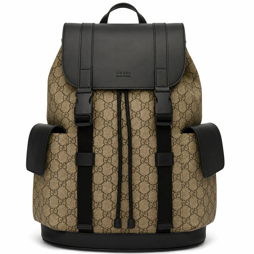 Gucci Beige and Black Soft Supreme Backpack