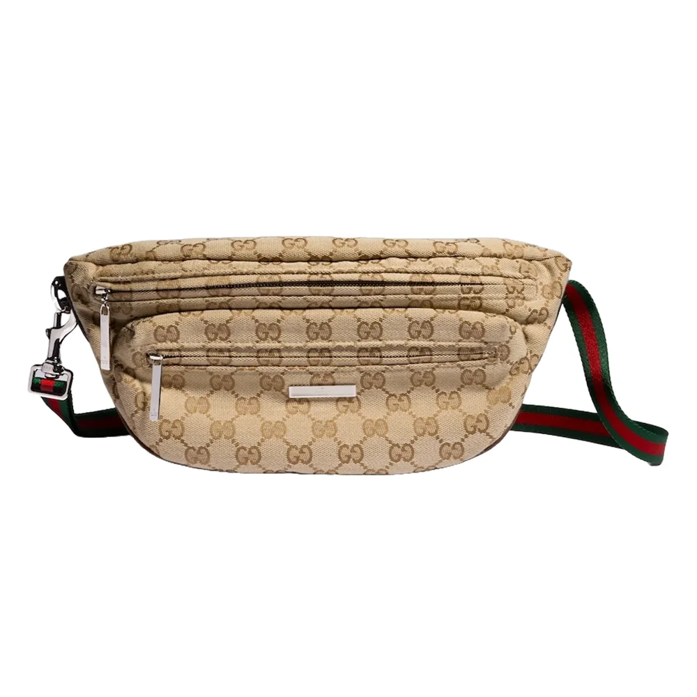 Gucci Tag Small Crossbody Bag Beige