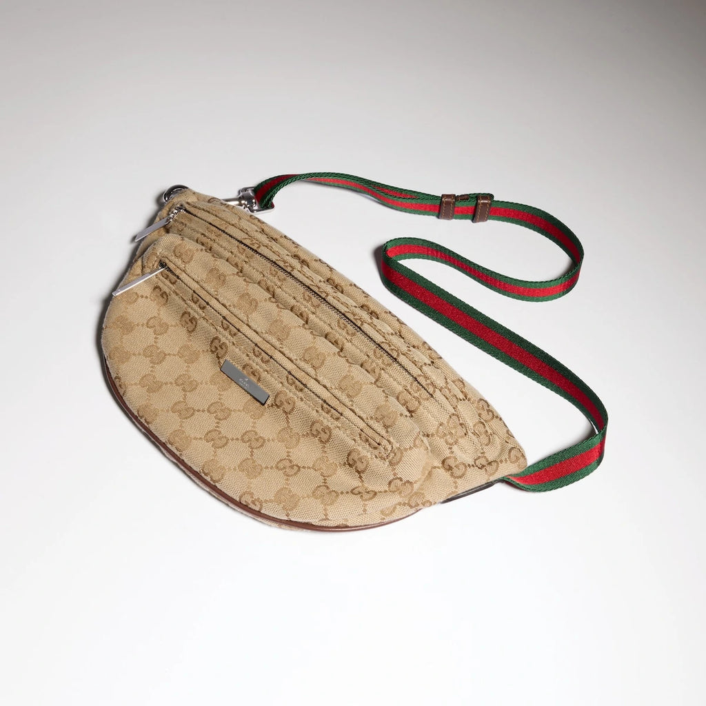 Gucci Tag Small Crossbody Bag Beige