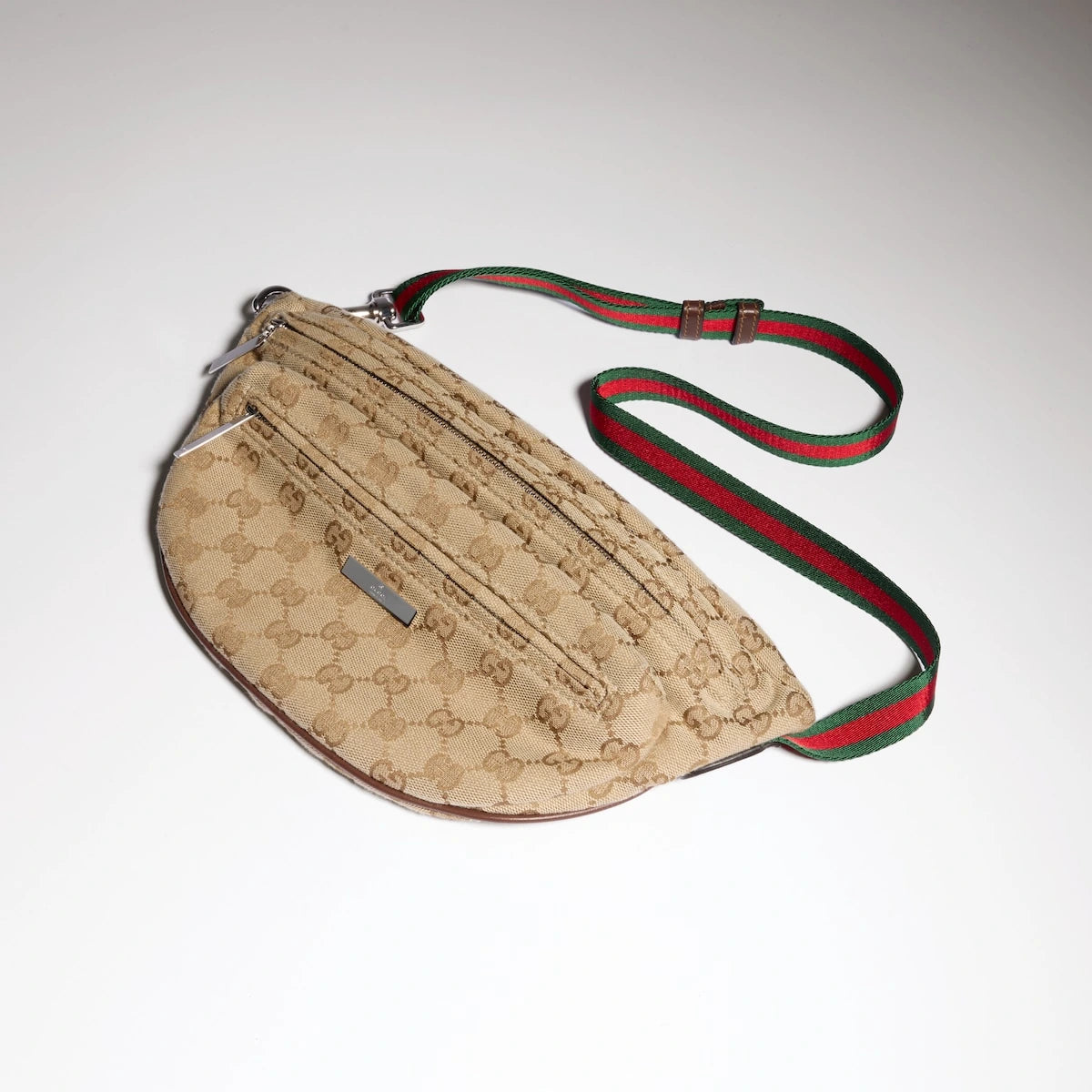 Gucci Tag Small Crossbody Bag Beige