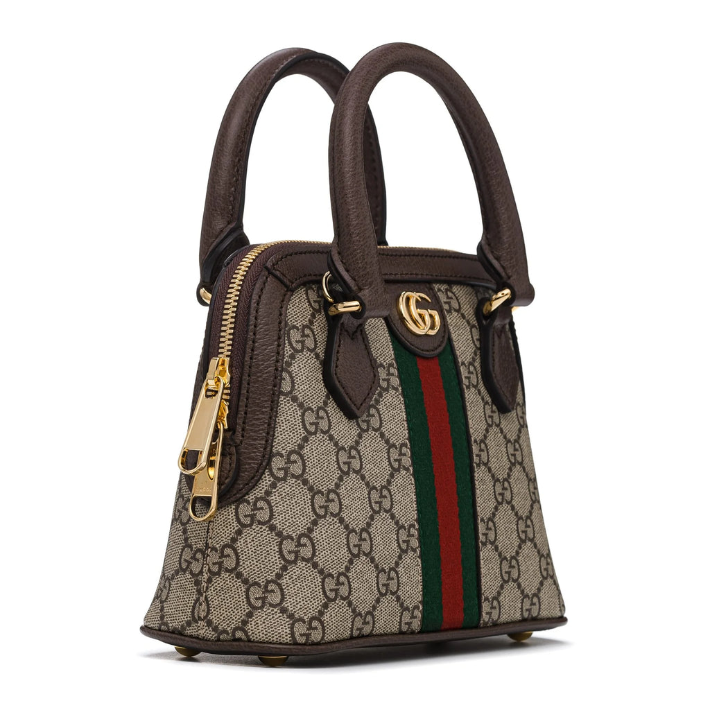 Gucci Ophidia GG Supreme Mini Dome Bag Brown