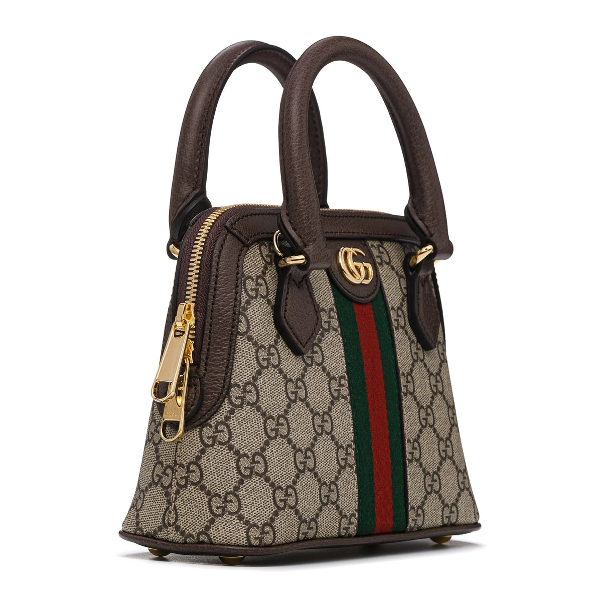 Gucci Ophidia GG Supreme Mini Dome Bag Brown