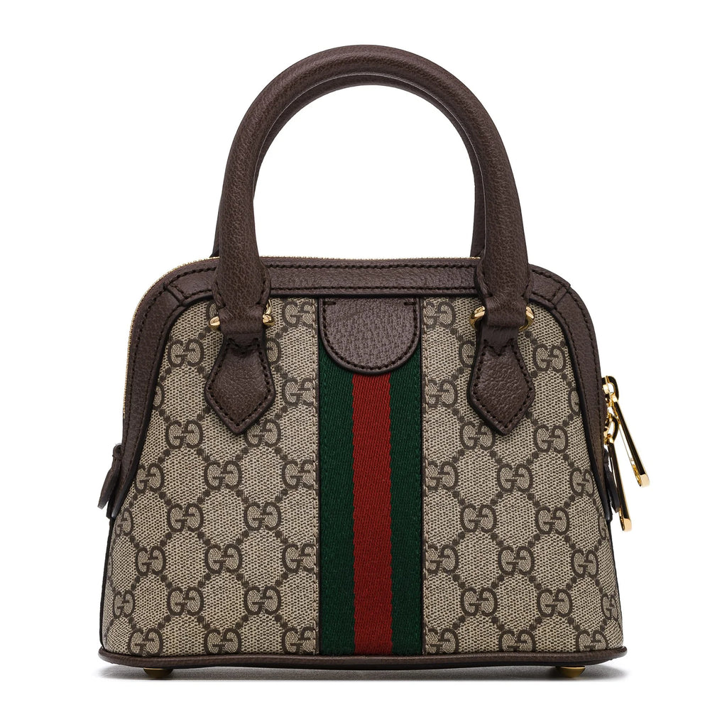 Gucci Ophidia GG Supreme Mini Dome Bag Brown