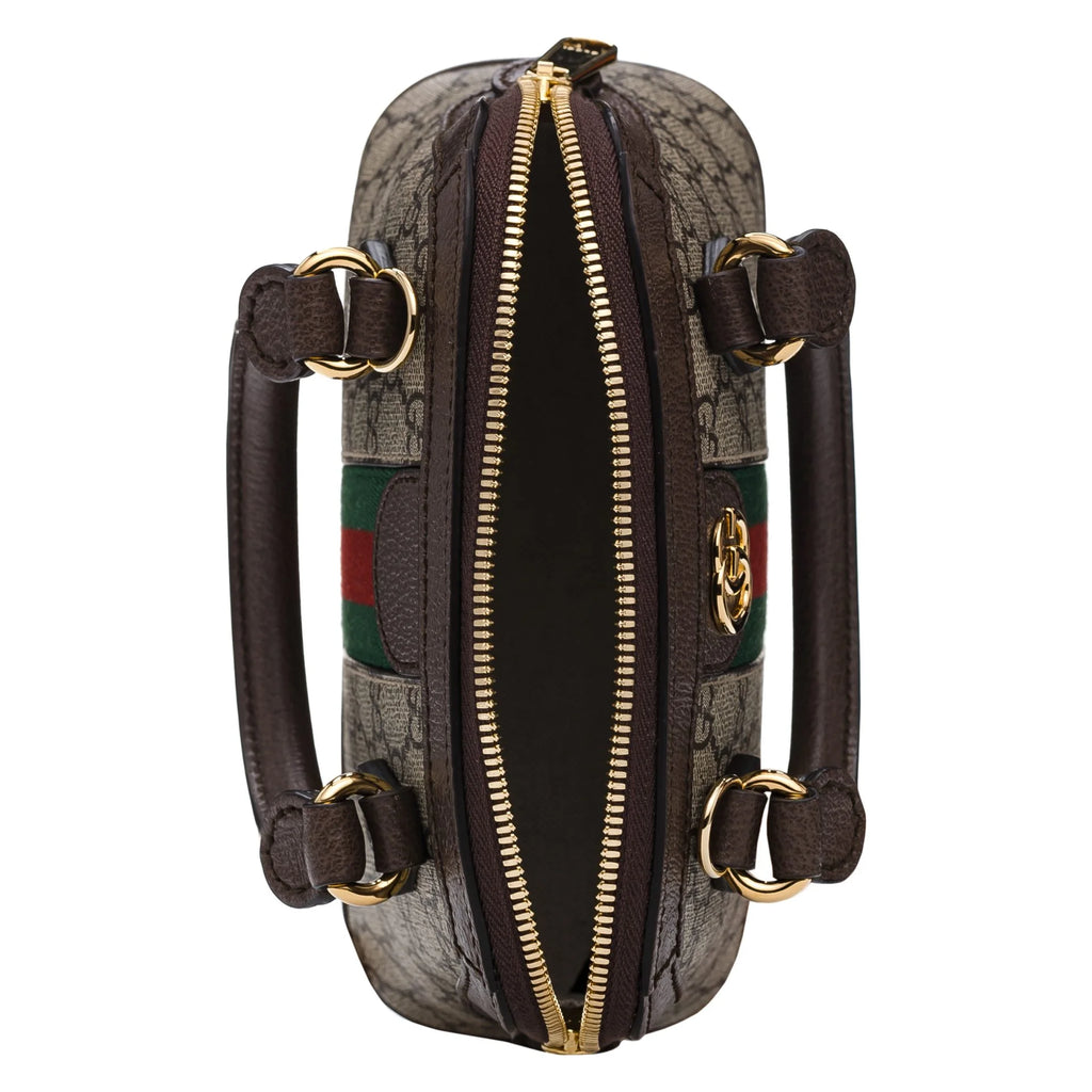 Gucci Ophidia GG Supreme Mini Dome Bag Brown