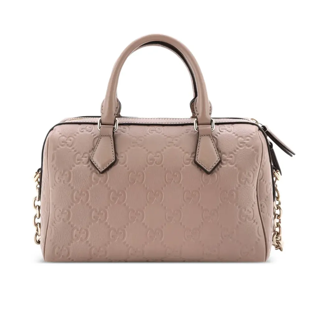 Gucci GG Emblem Medium Boston Bag Blush Pink