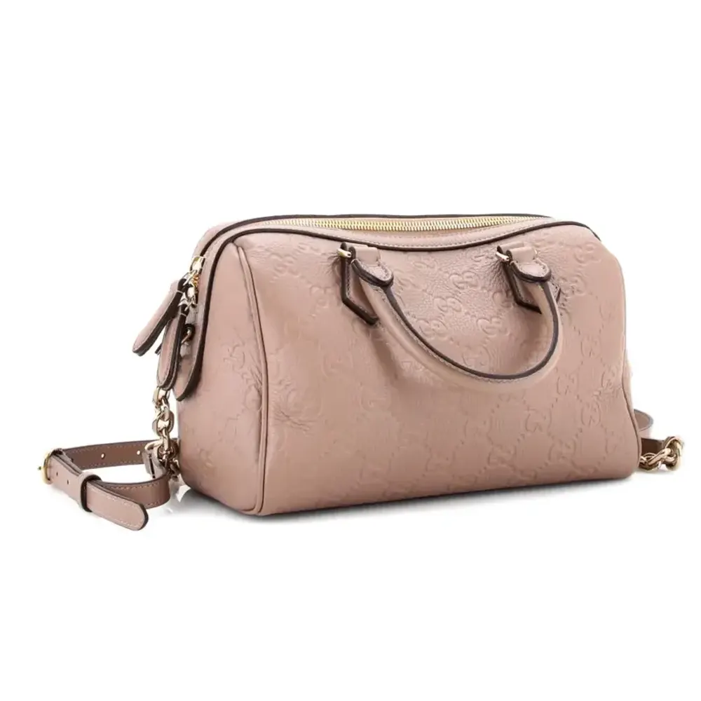 Gucci GG Emblem Medium Boston Bag Blush Pink
