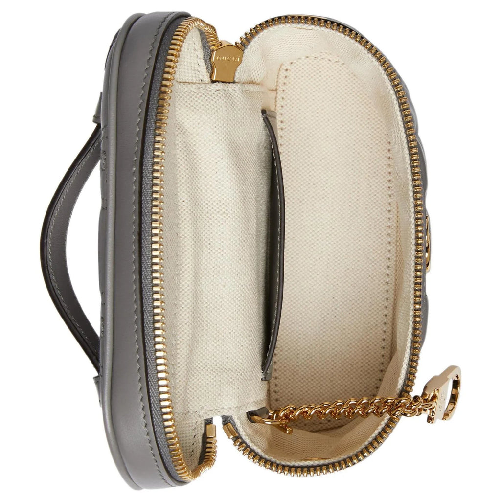 Gucci Grey Matelasse Leather Mini Top Handle Bag