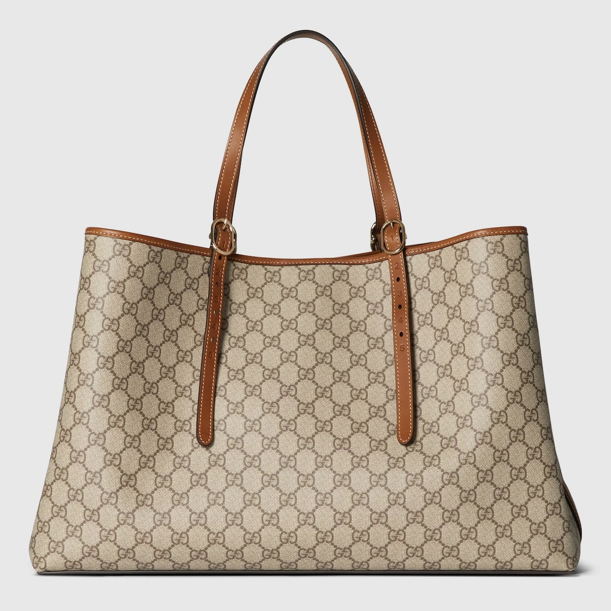Gucci GG Emblem Maxi Tote Bag Beige Ebony GG Canvas