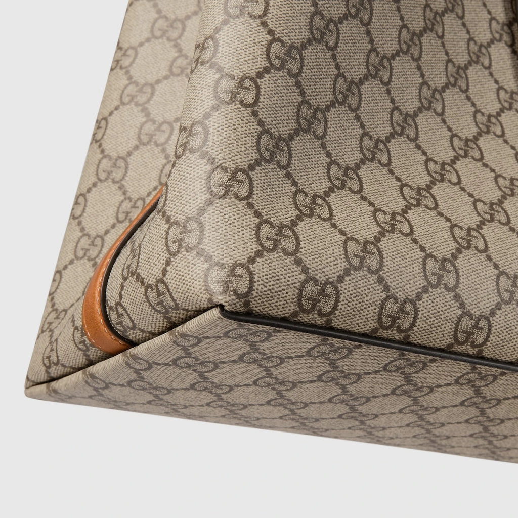 Gucci GG Emblem Maxi Tote Bag Beige Ebony GG Canvas
