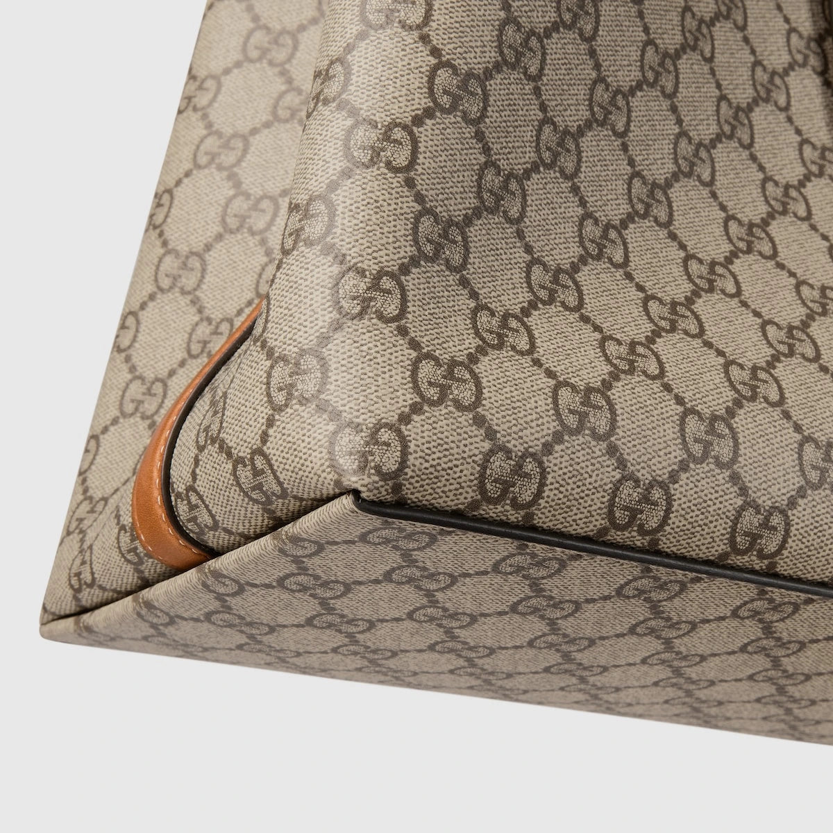 Gucci GG Emblem Maxi Tote Bag Beige Ebony GG Canvas