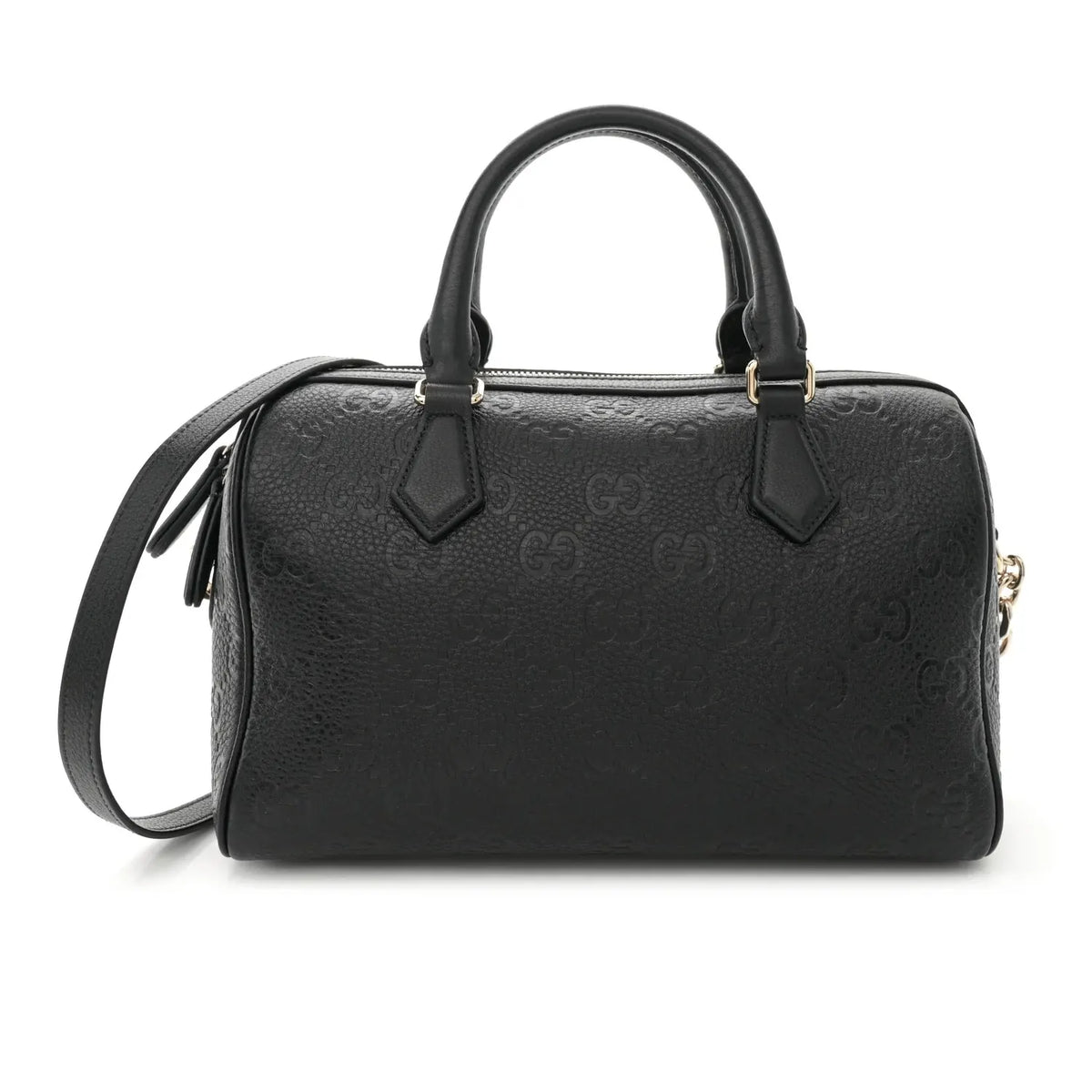 Gucci GG Emblem Medium Boston Bag Black