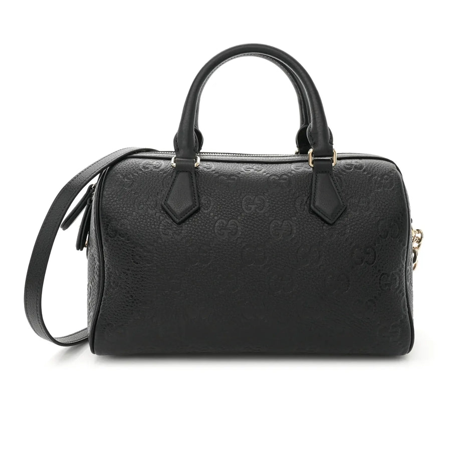 Gucci GG Emblem Medium Boston Bag Black