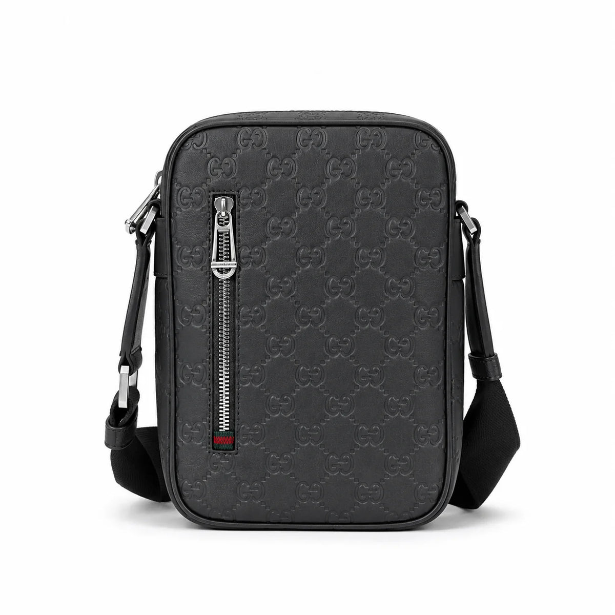 Gucci GG Emblem Vertical Crossbody Bag Grey