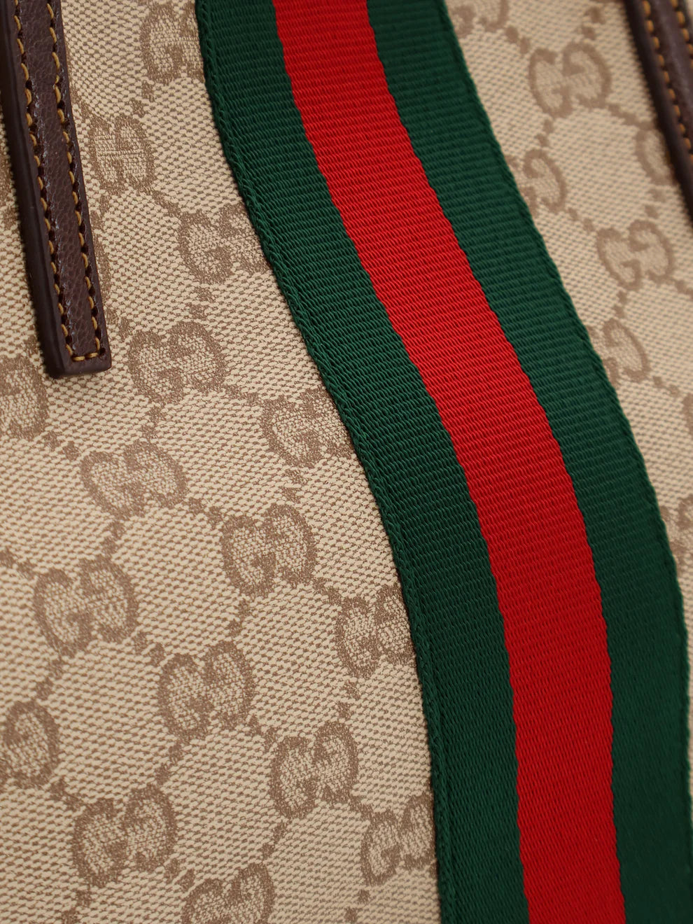 Gucci Tribeca Small Tote Bag Beige Ebony GG Canvas