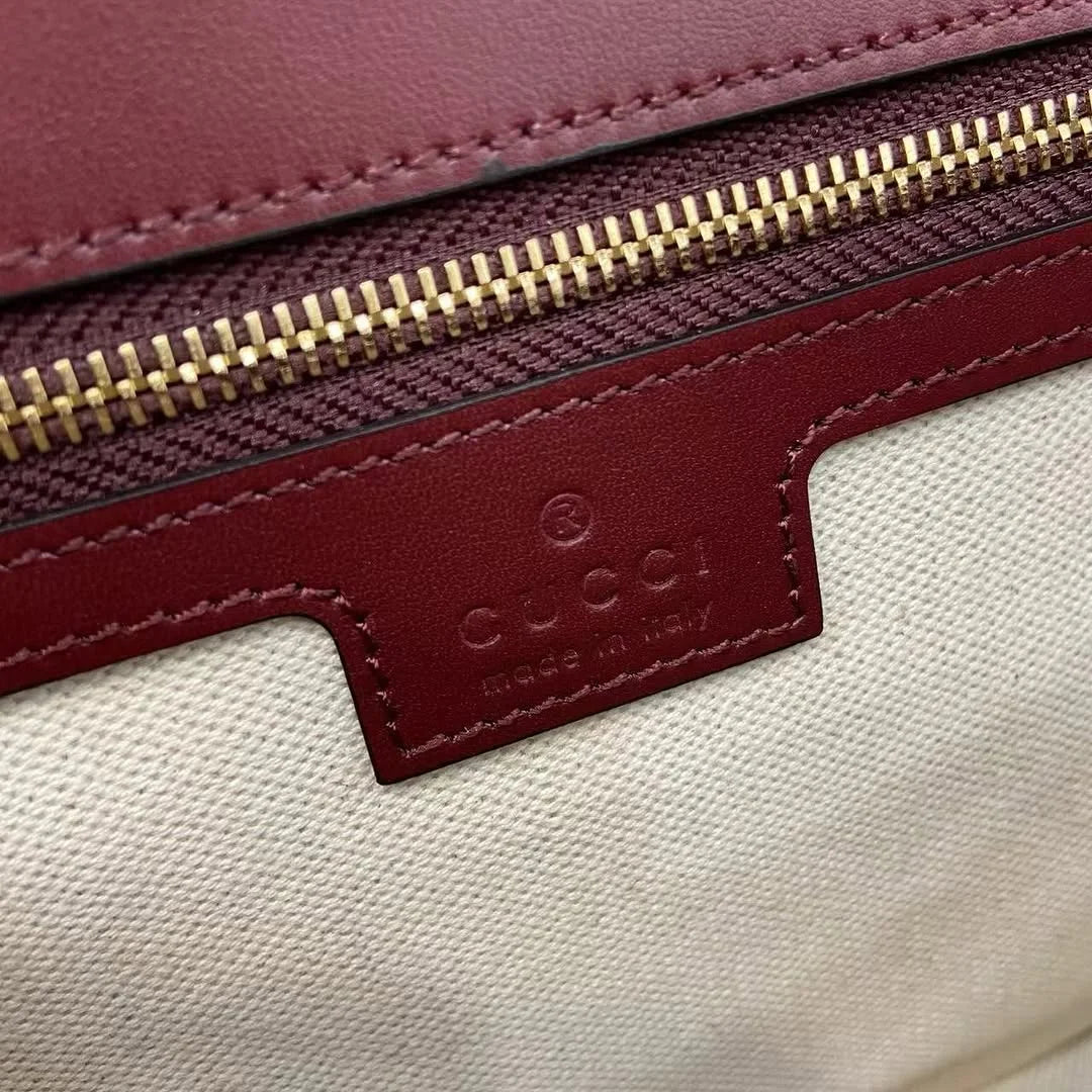 Gucci Blondie Woven Mini Shoulder Bag Burgundy