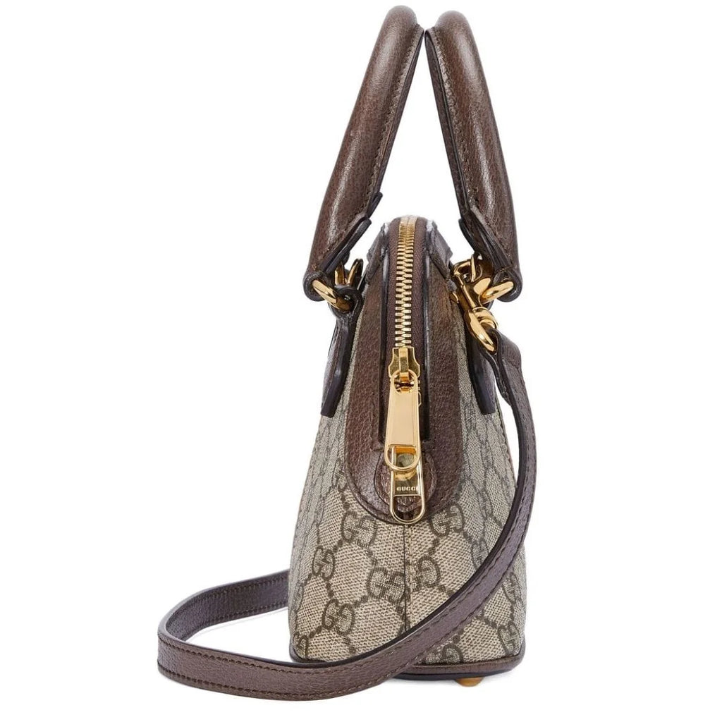 Gucci Ophidia GG Supreme Mini Dome Bag Brown