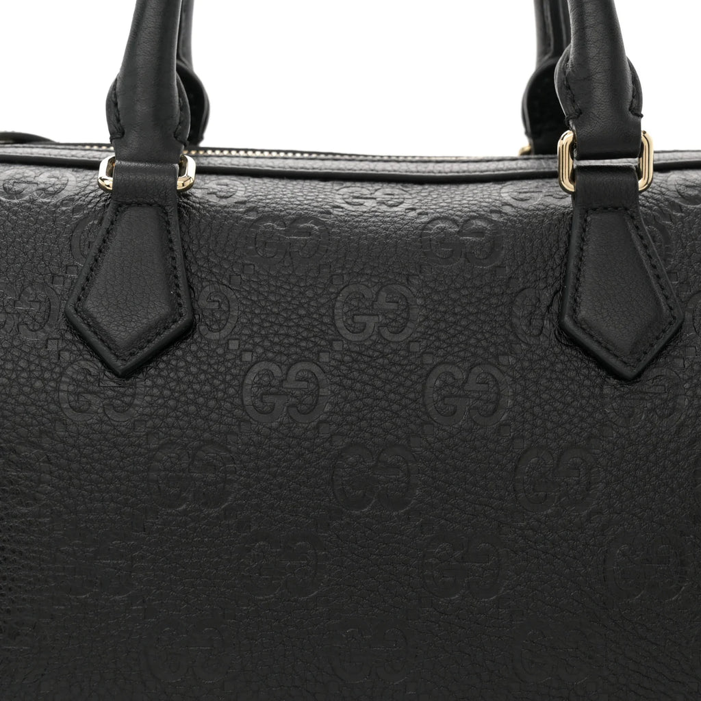 Gucci GG Emblem Medium Boston Bag Black