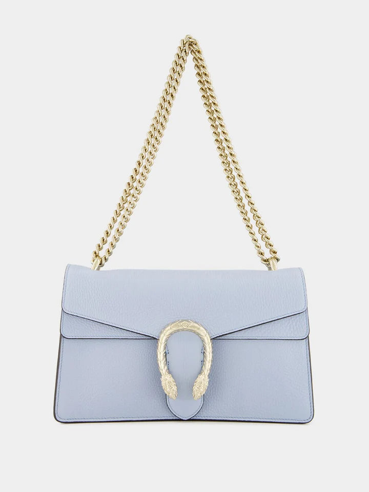 Gucci Leather Medium Dionysus Shoulder Bag Light Blue