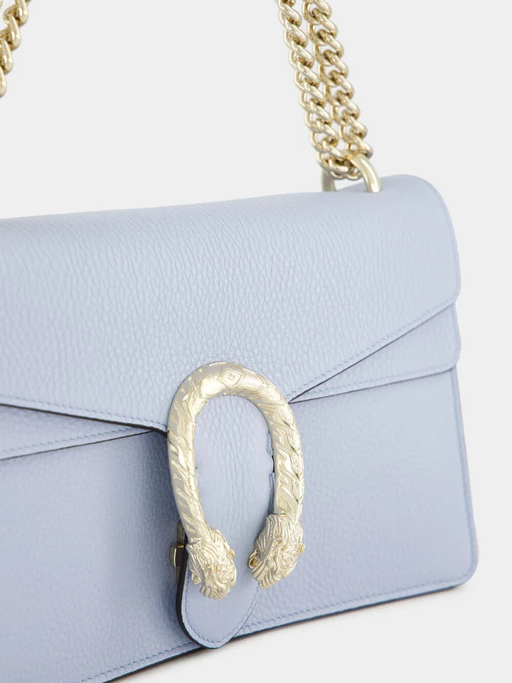 Gucci Leather Medium Dionysus Shoulder Bag Light Blue