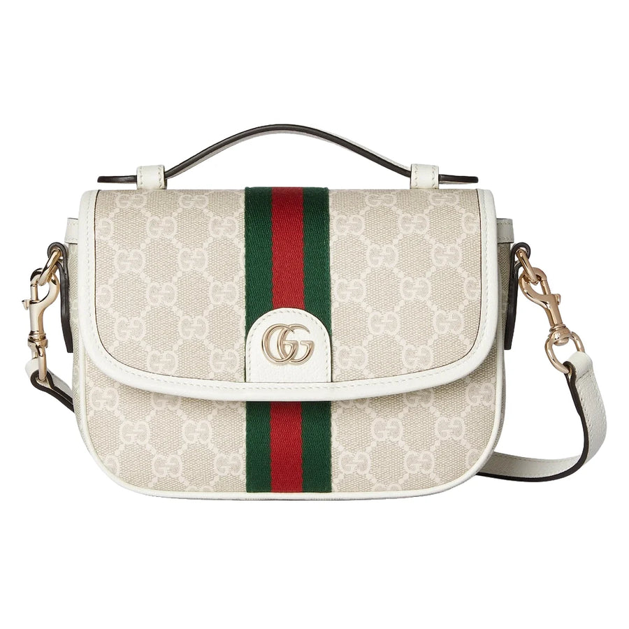 Gucci Ophidia Small Top Handle Bag White