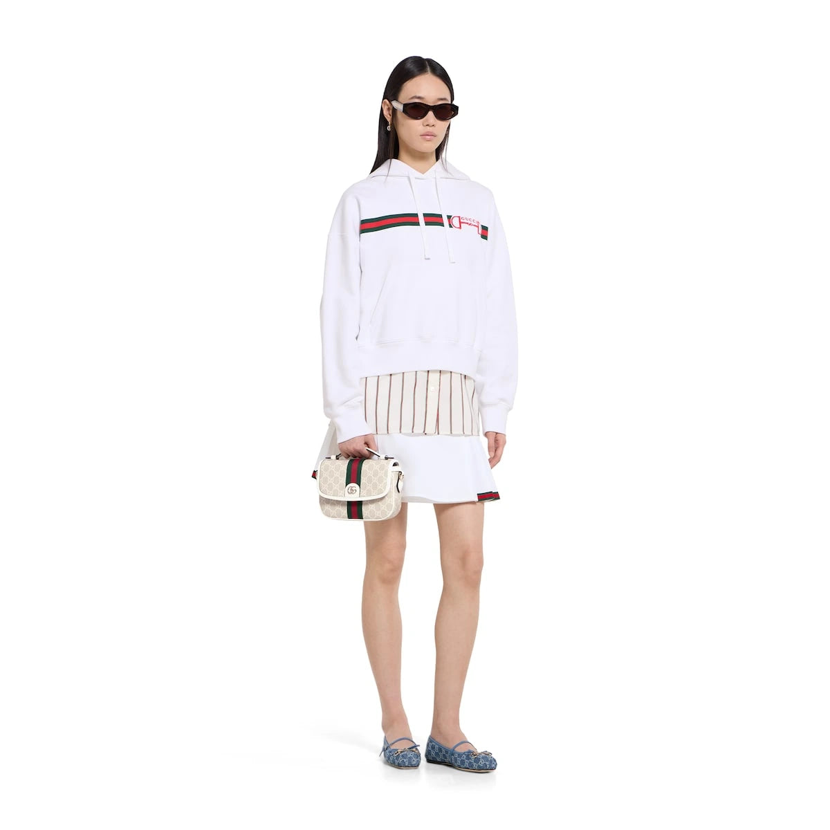 Gucci Ophidia Small Top Handle Bag White