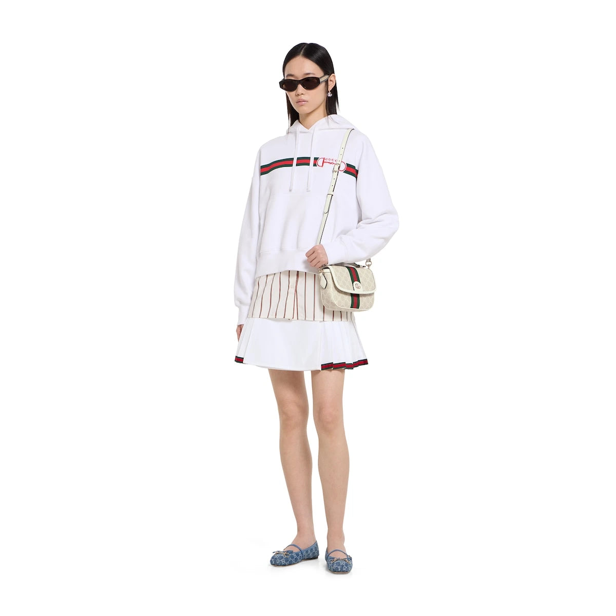 Gucci Ophidia Small Top Handle Bag White