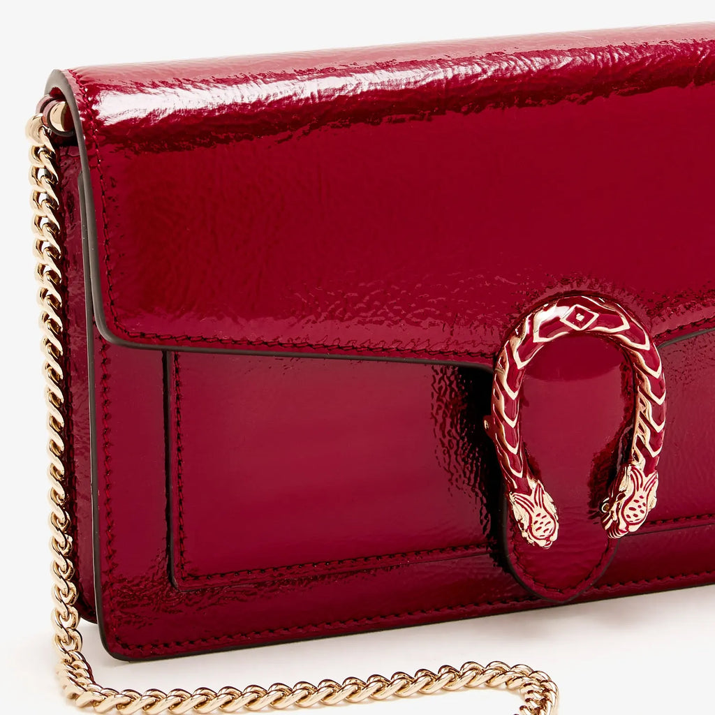Gucci Dionysus Patent Leather Chain Bag Red