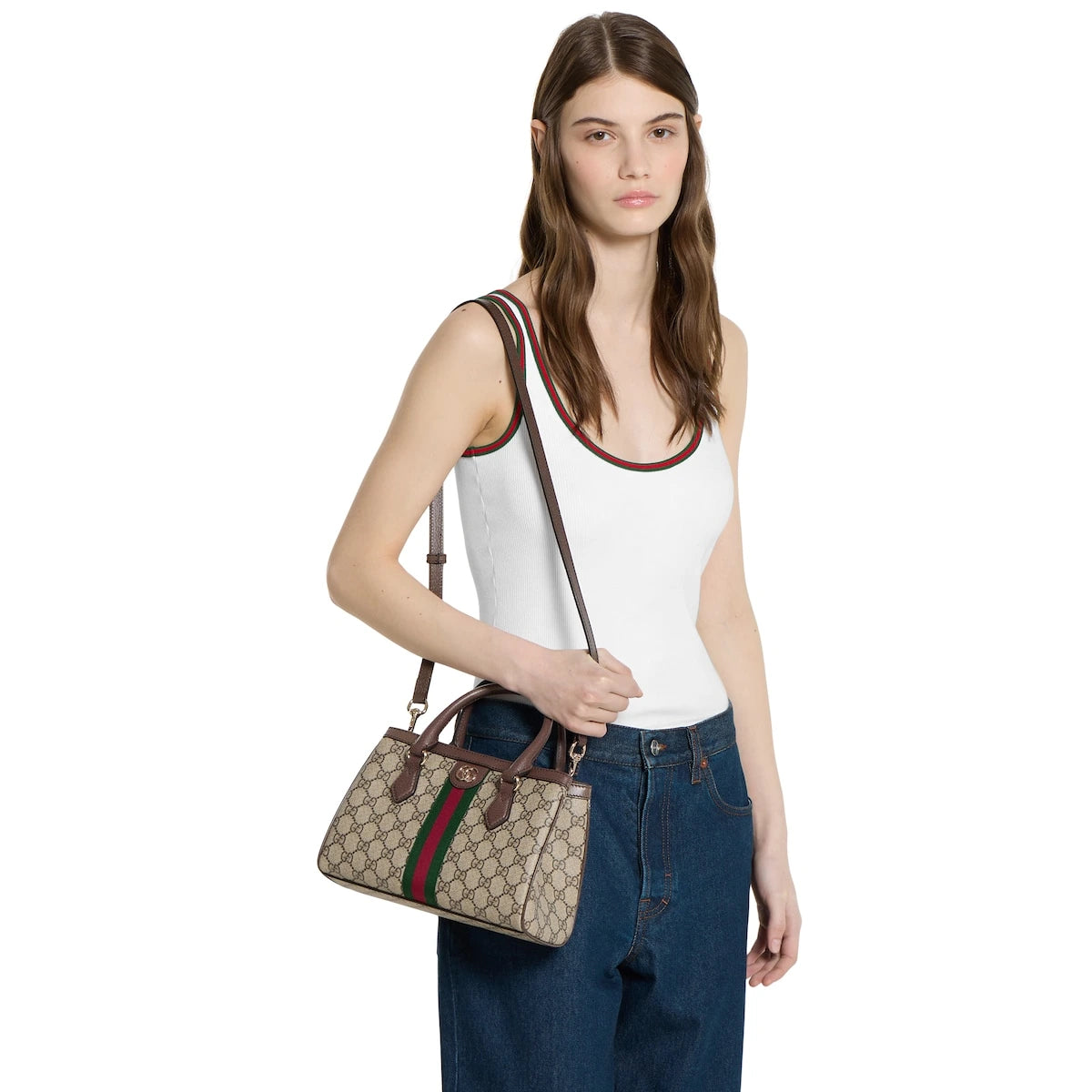 Gucci Ophidia Small Tote Bag Beige