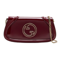 Gucci Blondie Patent Leather Shoulder Bag Burgundy Large
