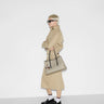Gucci GG Supreme Monogram Emblem Medium Tote Bag Beige Black