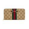 Gucci Horsebit Web Zip Around Wallet Beige/Ebony GG Canvas