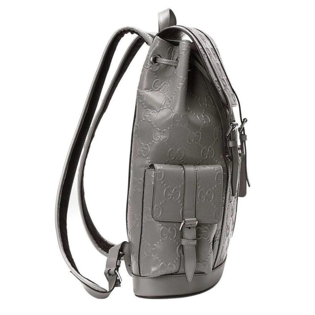 Gucci Leather Logo Embossed Backpack