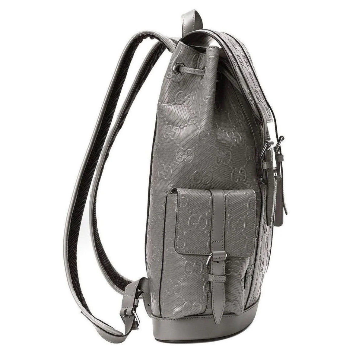 Gucci Leather Logo Embossed Backpack